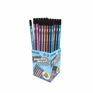 Creion grafit cu gumă, culori metalice, Milla