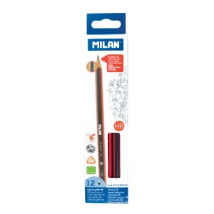 Creion grafit HB triunghiular CU radiera milan 0712370312