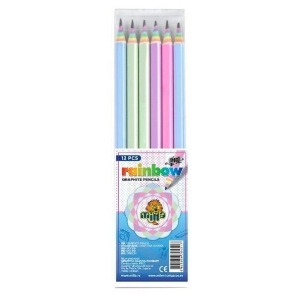 Creion grafit Milla Rainbow HB cu radieră Creion grafit Milla Rainbow HB cu radieră