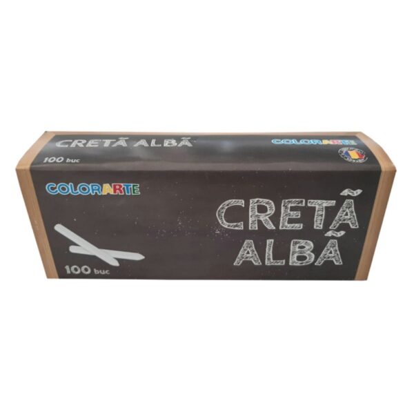 Cretă albă Colorarte set 100 buc