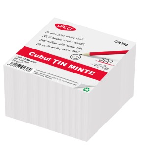 Cub hârtie albă 9 x 9 cm 500 coli DACO CH500