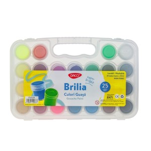 Culori guașă 25 culori x 20 ml Brilia DACO CU225