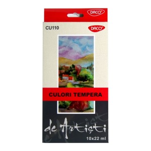 Culori tempera 10 culori 22 ml Artist DACO CU110