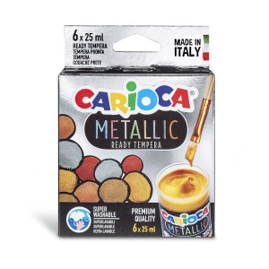 Culori tempera metalice 6 culori 25 ml CARIOCA KO026