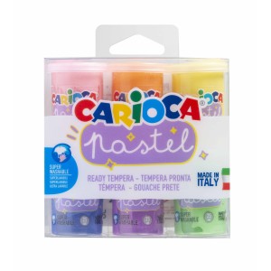 Culori tempera pastel 6 culori 25 ml Carioca 43185