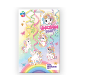 Decorațiuni party Unicorn spirale 12 piese Grafix