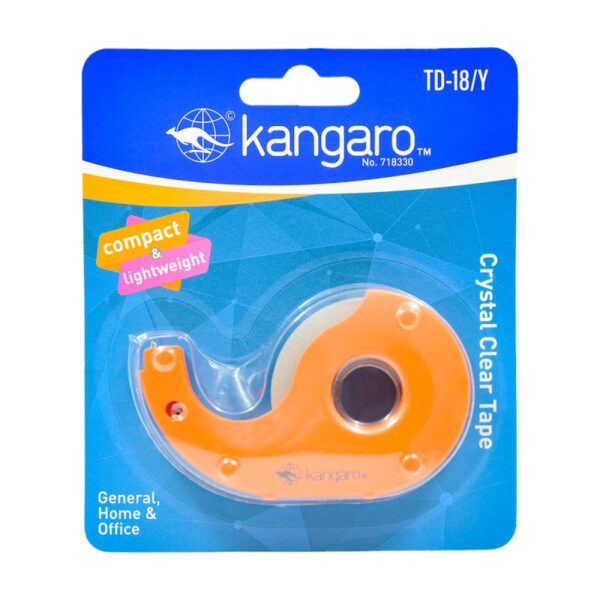 Dispenser birou Kangaro mini TD-18/Y cu bandă adezivă transparentă inclusă Dispenser birou Kangaro mini TD-18/Y cu bandă adezivă transparentă inclusă