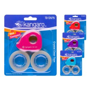 Dispenser pentru bandă adezivă Kangaro Mini TD-124/Y3