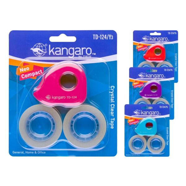 Dispenser pentru bandă adezivă Kangaro Mini TD-124/Y3 Dispenser pentru bandă adezivă Kangaro Mini TD-124/Y3