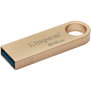 MEMORIE USB 3.2 Kingston 64 GB, 220MB/s, 100MB/s clasica, carcasa metalica, auriu, "DTSE9G3/64GB"