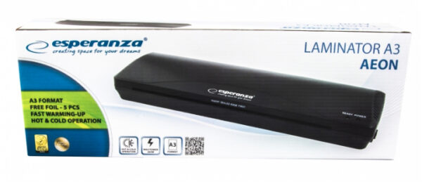 Laminator Esperanza EFL003 A3 265W Negru "EFL003" Laminator Esperanza EFL003 A3 265W Negru "EFL003"