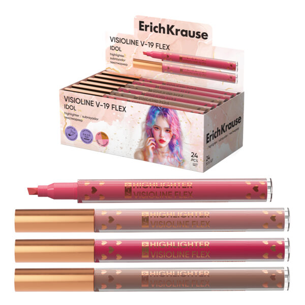 Evidențiator ErichKrause Visioline V-19 Flex Idol cu vârf flexibil 24/set Evidențiator ErichKrause Visioline V-19 Flex Idol cu vârf flexibil 24/set