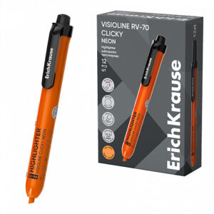 Evidențiator retractabil ErichKrause Visioline RV-70 Clicky Neon Orange