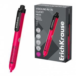Evidențiator retractabil ErichKrause Visioline RV-70 Clicky Neon Roz