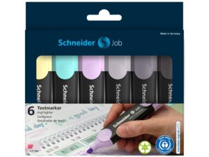 Evidențiator Schneider Job Pastel, set 6 bucăți