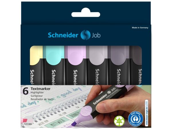 Evidențiator Schneider Job Pastel, set 6 bucăți Evidențiator Schneider Job Pastel, set 6 bucăți