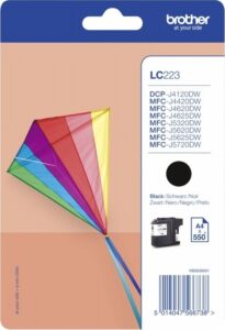 Cartus Cerneala Original Brother Black, LC223BK, pentru DCP-J4120|MFC-J4420|J4620|J5320|J5620|J5720, 550, , "LC223BK"