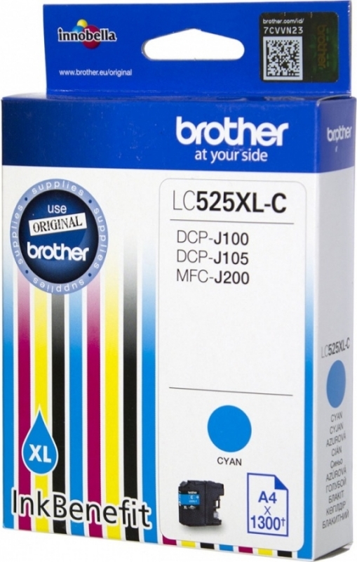 Cartus Cerneala Original Brother Cyan, LC525XLC, pentru DCP-J100|J105|MFC-J200, 1.3K, , "LC525XLC" Cartus Cerneala Original Brother Cyan, LC525XLC, pentru DCP-J100|J105|MFC-J200, 1.3K, , "LC525XLC"