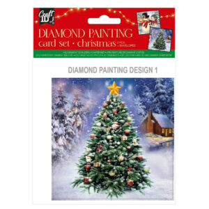 Felicitare cu diamante Grafix Crăciun 13 x 13 cm, 2/set