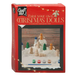 Figurină decor Crăciun din lemn 3,5 cm, 12 piese + 6 guașe, Grafix
