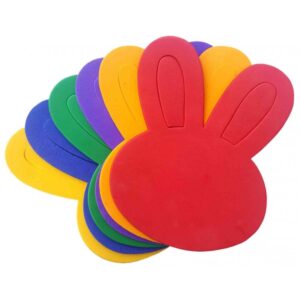 Forme decorative din hârtie gumată Colorarte iepure set 12 buc diverse culori