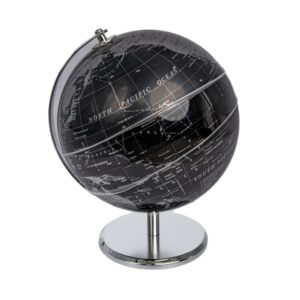 Glob pământesc Cnx G767, 20 cm, negru, cu suport auriu/argintiu