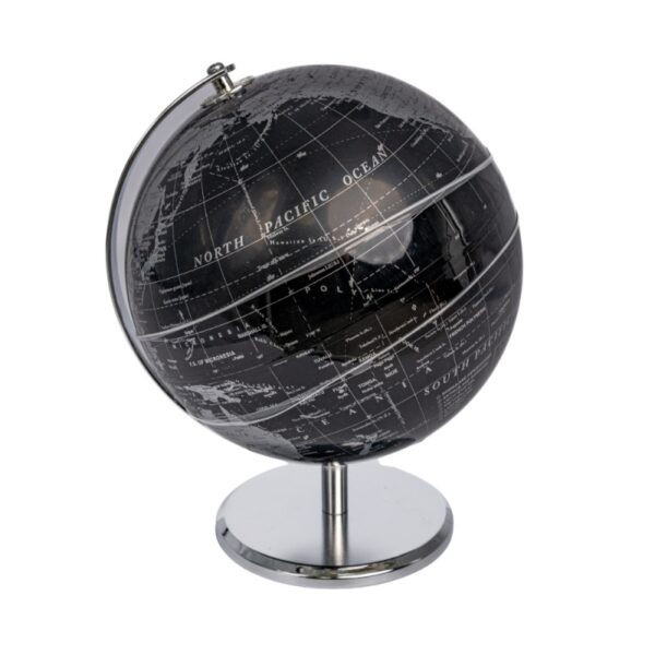 Glob pământesc Cnx G767, 20 cm, negru, cu suport auriu/argintiu Glob pământesc Cnx G767, 20 cm, negru, cu suport auriu/argintiu