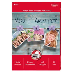 Hârtie foto A4 180 g/mp 20 coli DACO HF418