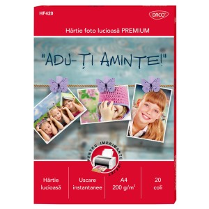 Hârtie foto A4 200 g/m², 20 coli, DACO HF420
