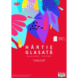 Hârtie glasată lucioasă DACO HR201 24 x 34 cm, 12 file