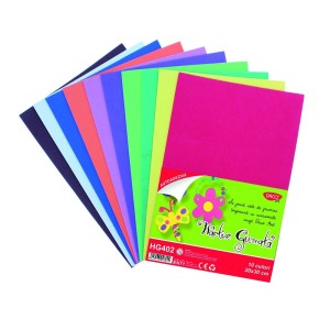 Hârtie gumată autoadezivă DACO HG402, 20 x 30 cm, 10 coli, 10 culori