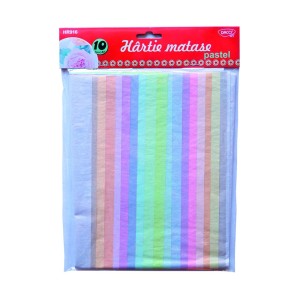 Hârtie mătase pastel DACO HR916, 10 coli, 10 culori