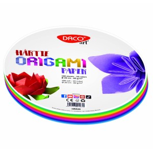 Hârtie origami rotundă DACO HR920, 20 cm, 100 coli, 10 culori
