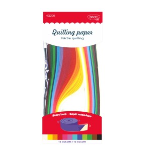 Hârtie quilling AA 42,5 x 0,5 cm 200/set DACO HQ200