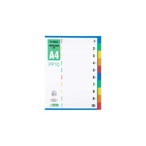 Index plastic A4 1-10 D.rect GENERAL 009401