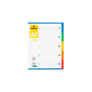 Index plastic A4 1-5 D.Rect GENERAL 009400