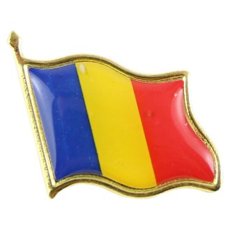 Insignă metalică tip broșă cu steag România Talida