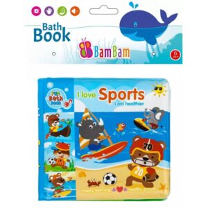 Jucărie de baie pentru bebeluși cu sunete, cărticică cu sporturi BamBam 432484