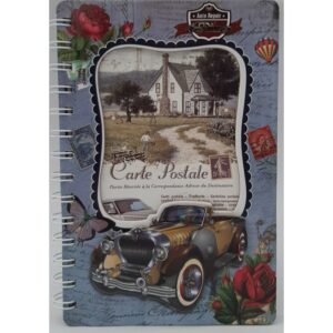 Jurnal A5 CNX Mașină A-506, 100 pagini, copertă carton bleu, cu spirală