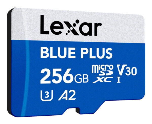 Card de memorie Lexar BLUE PLUS, microSDXC, 256GB, UHS-I, C10/A2/U3 (V30) + Adaptor SD "LMSBLPL256G-BNANG" Card de memorie Lexar BLUE PLUS, microSDXC, 256GB, UHS-I, C10/A2/U3 (V30) + Adaptor SD "LMSBLPL256G-BNANG"