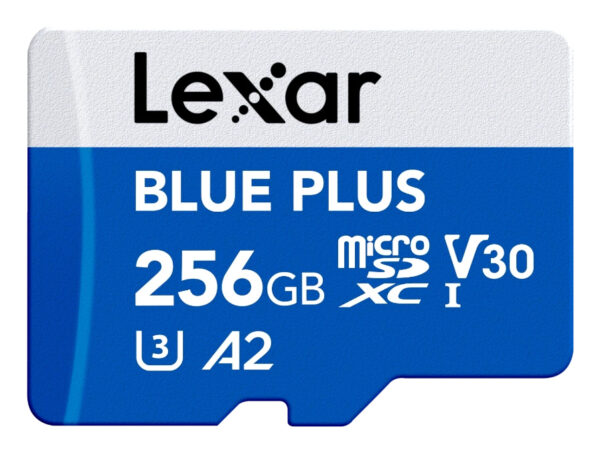 Card de memorie Lexar BLUE PLUS, microSDXC, 256GB, UHS-I, C10/A2/U3 (V30) + Adaptor SD "LMSBLPL256G-BNANG" Card de memorie Lexar BLUE PLUS, microSDXC, 256GB, UHS-I, C10/A2/U3 (V30) + Adaptor SD "LMSBLPL256G-BNANG"