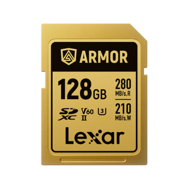 Card de memorie Lexar ARMOR Gold LSDAMGL128G-RNNNG, 128GB, SDXC, UHS-II U3, V60, Inox, IP68 "LSDAMGL128G-RNNNG"