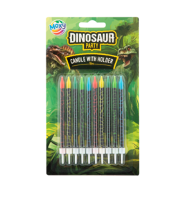 Lumânări party Dino 8 cm, set 10 bucăți, Grafix