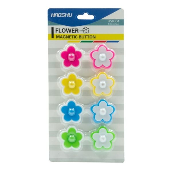 Magneți pentru tablă CNX HS8304, flori, 30 mm, set 8 bucăți Magneți pentru tablă CNX HS8304, flori, 30 mm, set 8 bucăți