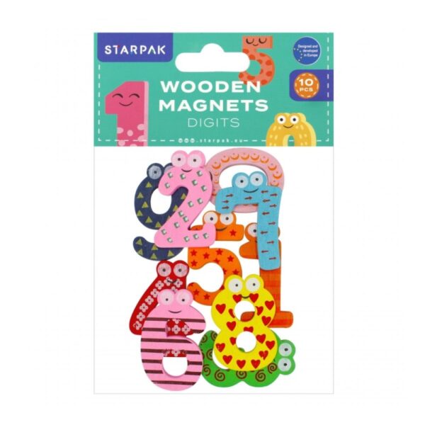 Magneți Starpak 528369 cifre 0-9 din lemn 40 mm Magneți Starpak 528369 cifre 0-9 din lemn 40 mm