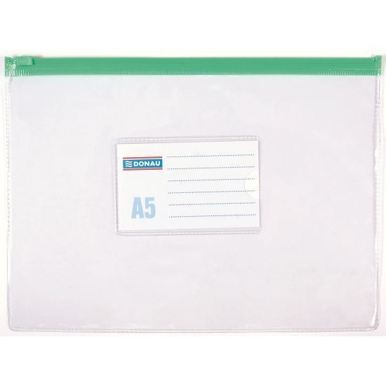 Mapă din plastic Donau Zip Bag cu fermoar A5 transparentă Mapă din plastic Donau Zip Bag cu fermoar A5 transparentă