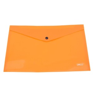 Mapă plastic plic cu capsă A4 DACO MP120P portocaliu
