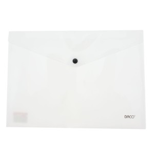 Mapă plastic plic cu capsă A4 DACO MP120W albă