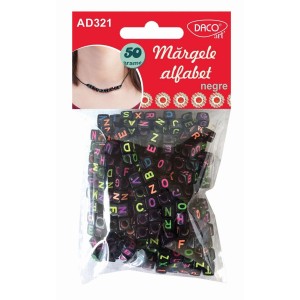 Mărgele alfabet negre DACO AD321