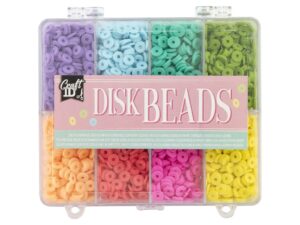 Mărgele discuri 6 mm în cutie, 8 culori, Grafix CR1401/GE